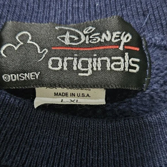 Mens L/XL Walt Disney World Retro Style Navy Blue Embroidered Logo Sweatshirt - Picture 3 of 5
